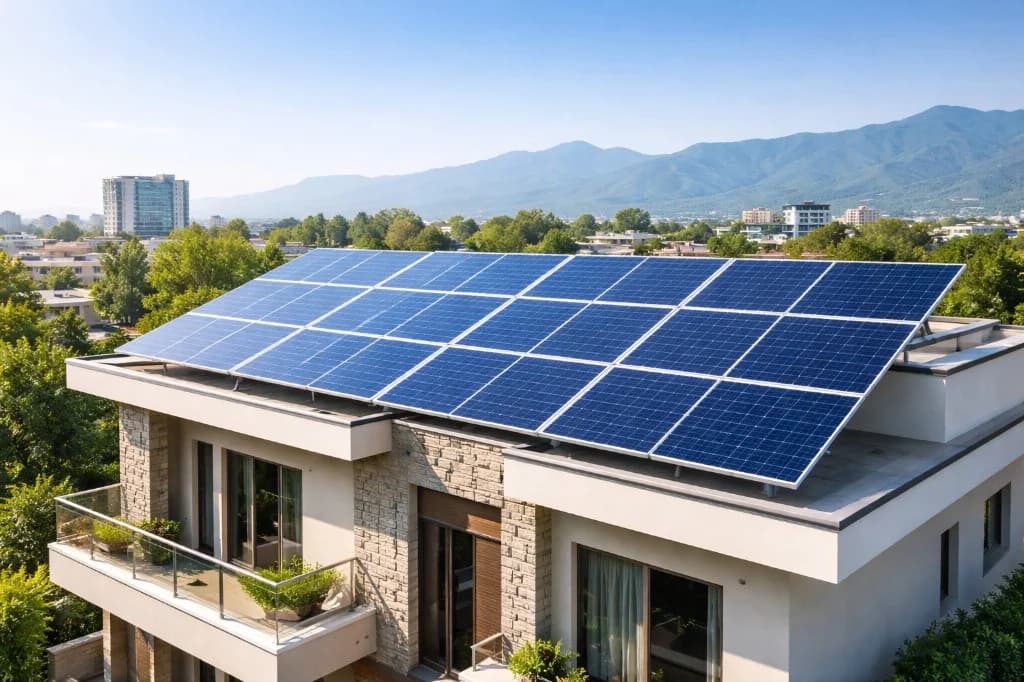 Solar panels on modern home - Smart Bitz Solutions installations in Rawalpindi